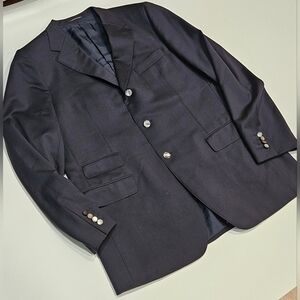 Baron Sartori Atelier Navy Blue ITALIAN Suit JACKET Sports Coat 44L 100% WOOL